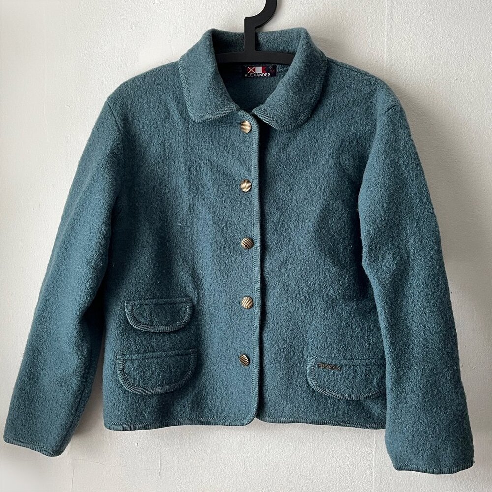 Pure New Wool Women's Jacket Button Down Collared M